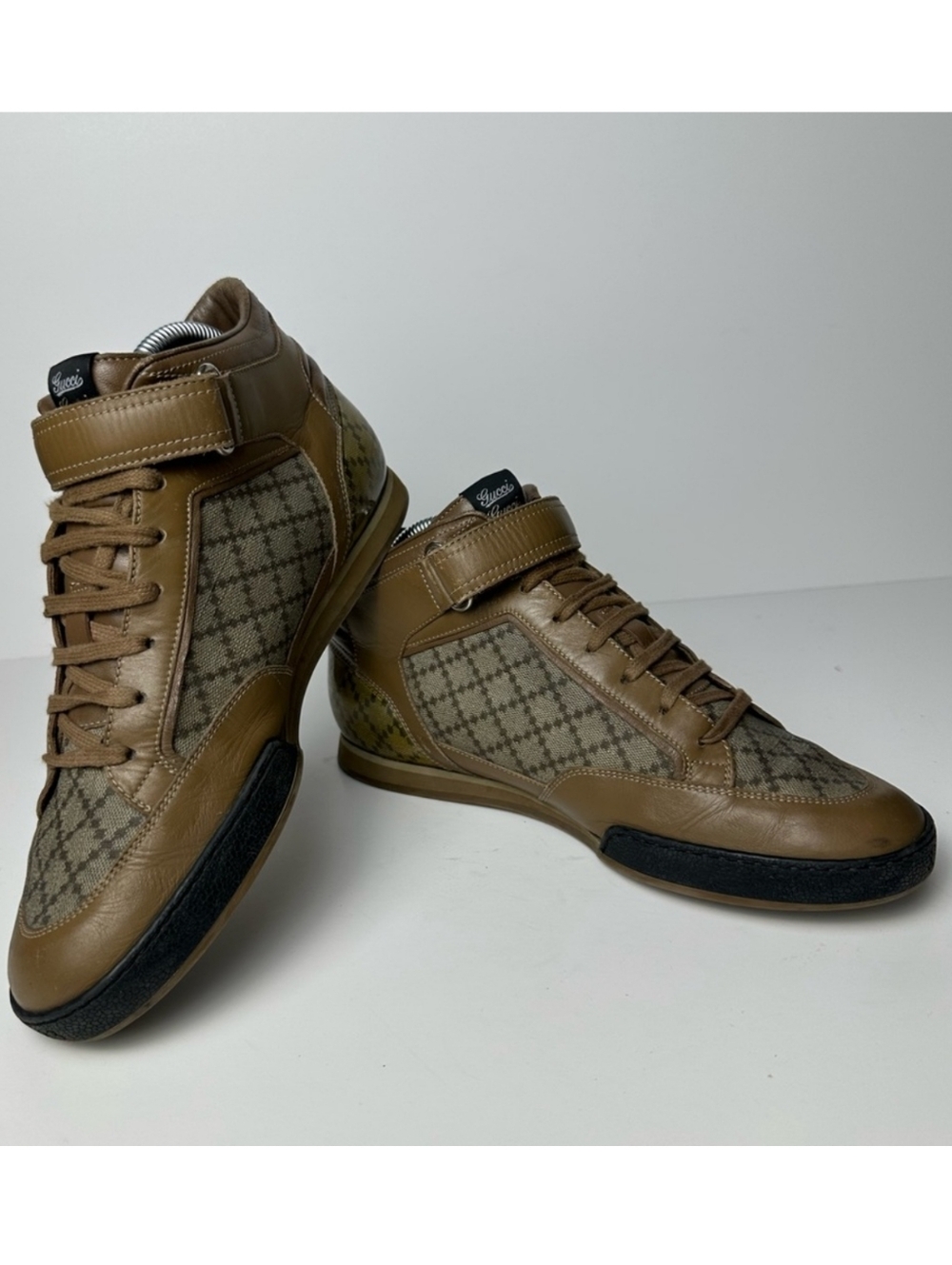 Gucci Men’s Brown 83 High-Top Sneakers Size EU 41 US 7.5 - Picture 7 of 12